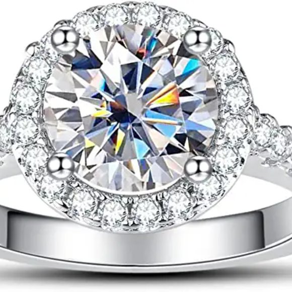 Moissanite Halo Lab Diamond Ring 1ct. CENTER STONE 2 CTW GRA CERTIFIED - Picture 2 of 7